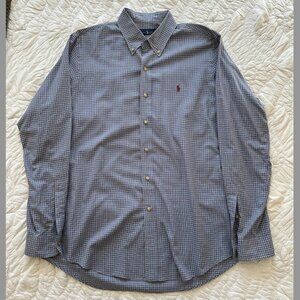 Ralph Lauren Large Button Up Shirt Blue Plaid
